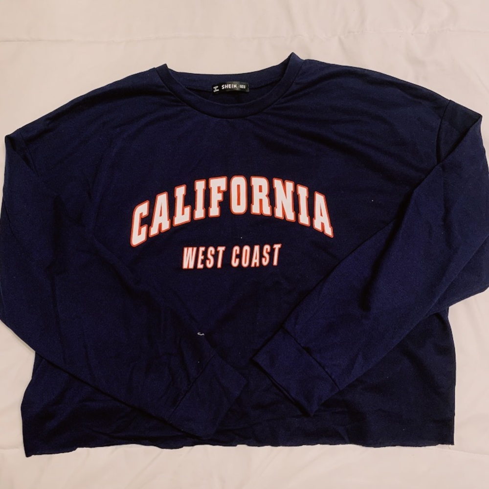 navy cropped sweatshirt